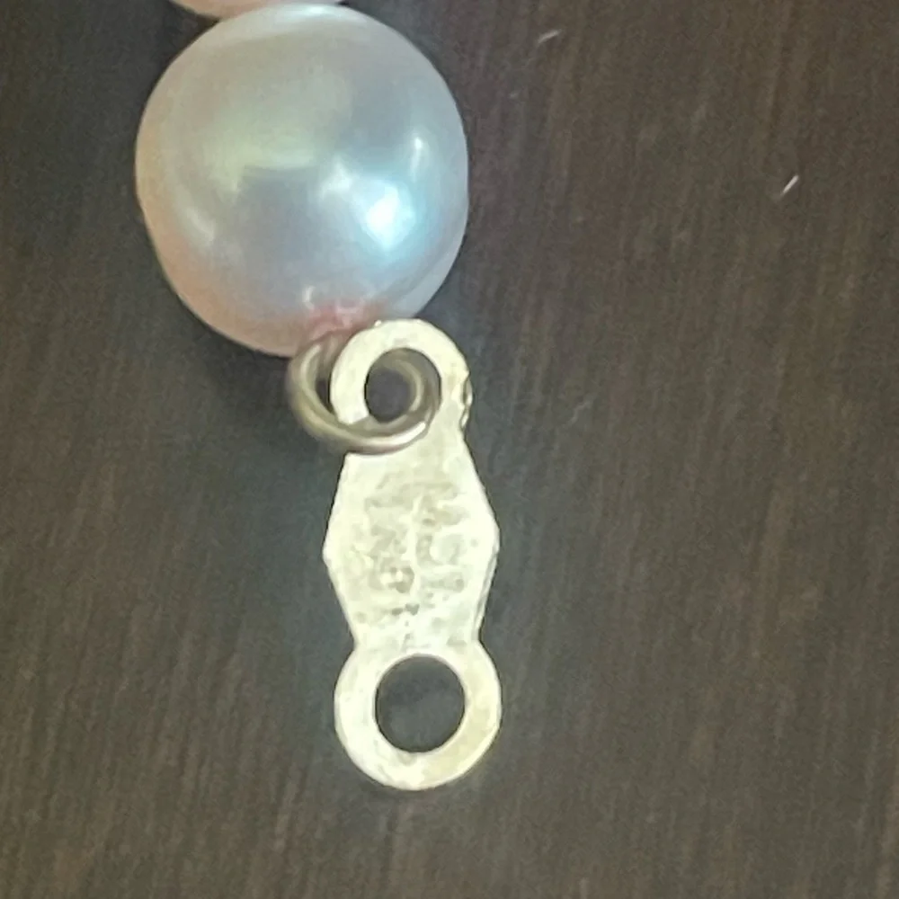 Genuine Pink Pearl Necklace Classic Strand Jewelry 10KT - Picture 2 of 2